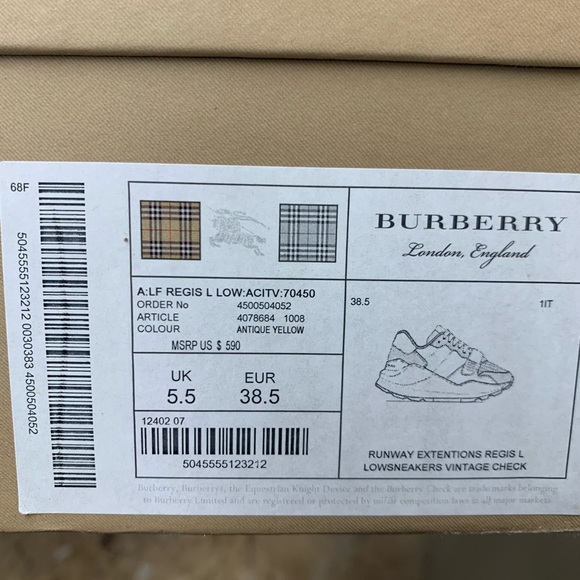 Burberry check Regis sneakers - Picture 3 of 7